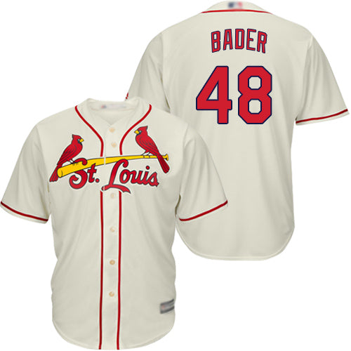 Custom Cardinals #48 Harrison Bader Cream Cool Base Stitched Youth Baseball Jersey
