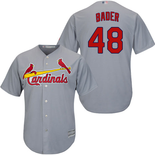 Custom Cardinals #48 Harrison Bader Grey Cool Base Stitched Youth Baseball Jersey