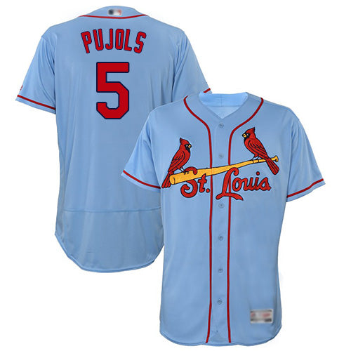 Custom Cardinals #5 Albert Pujols Light Blue Flexbase Collection Stitched Baseball Jersey