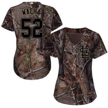Custom Cardinals #52 Michael Wacha Camo Realtree Collection Cool Base Women’s Stitched Baseball Jersey