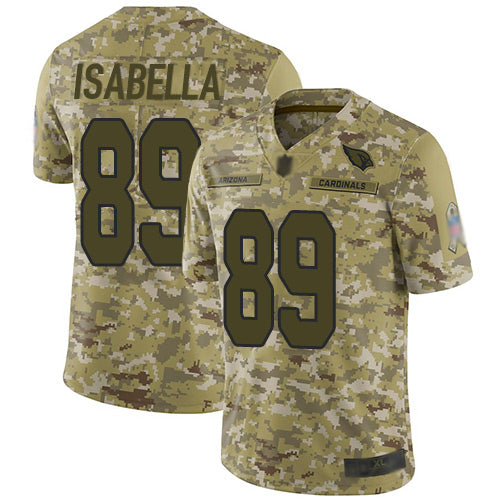 Custom Cardinals #89 Andy Isabella Camo Men’s Stitched Football Limited 2018 Salute to Service Jersey