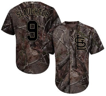 Custom Cardinals #9 Enos Slaughter Camo Realtree Collection Cool Base Stitched Baseball Jersey