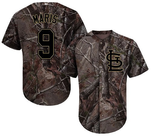 Custom Cardinals #9 Roger Maris Camo Realtree Collection Cool Base Stitched Baseball Jersey