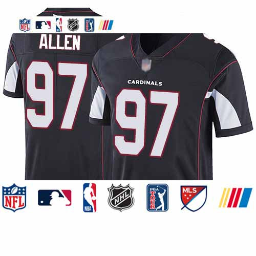 Custom Cardinals #97 Zach Allen Black Alternate Men’s Stitched Football Vapor Untouchable Limited Jersey