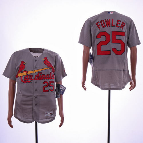 Custom Cardinals 25 Dexter Fowler Gray Flexbase Jersey