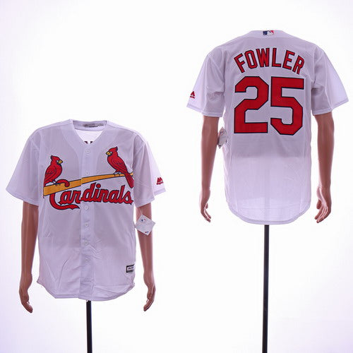 Custom Cardinals 25 Dexter Fowler White Flexbase Jersey