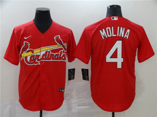 Custom Cardinals 4 Yadier Molina Red 2020 Cool Base Jersey