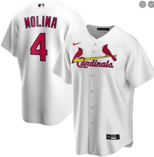Custom Cardinals 4 Yadier Molina White 2020 Cool Base Jersey