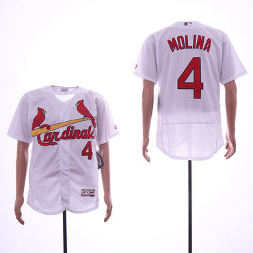 Custom Cardinals 4 Yadier Molina White Flexbase Jersey