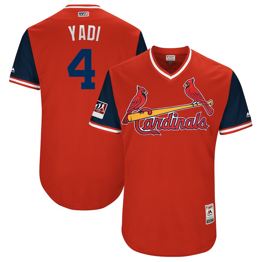 Custom Cardinals 4 Yadier Molina Yadi Red 2018 Players’ Weekend Team Jersey