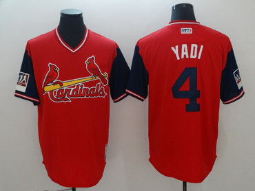 Custom Cardinals 4 Yadier Molina Yadi Red 2018 Players’ Weekend Team Jersey