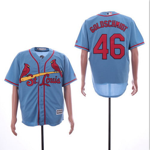Custom Cardinals 46 Paul Goldschmidt Light Blue Cool Base Jersey