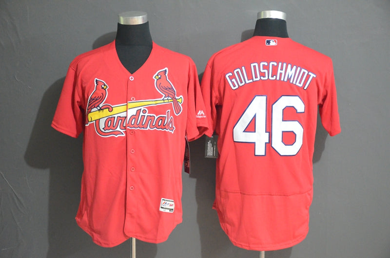 Custom Cardinals 46 Paul Goldschmidt Red Flexbase Jersey