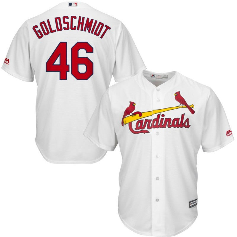 Custom Cardinals 46 Paul Goldschmidt White Cool Base Jersey