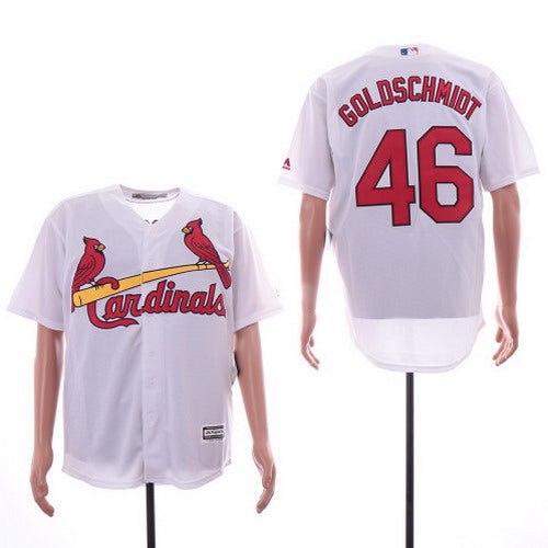 Custom Cardinals 46 Paul Goldschmidt White Cool Base Jersey