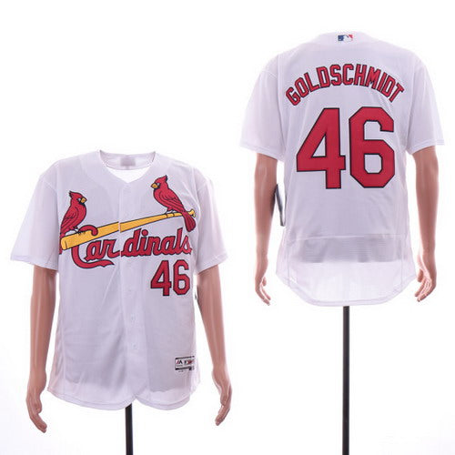 Custom Cardinals 46 Paul Goldschmidt White Flexbase Jersey