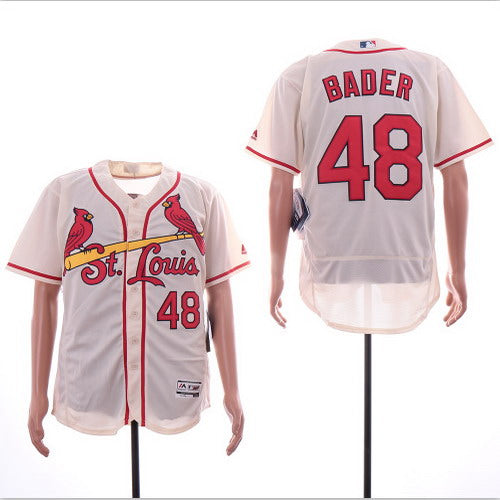Custom Cardinals 48 Harrison Bader Cream Flexbase Jersey