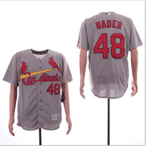 Custom Cardinals 48 Harrison Bader Gray Flexbase Jersey