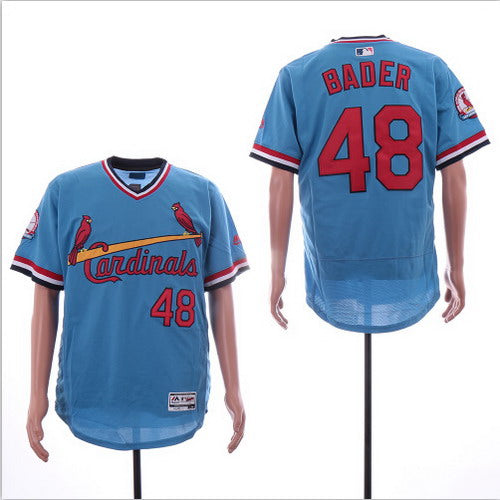 Custom Cardinals 48 Harrison Bader Light Blue Flexbase Jersey
