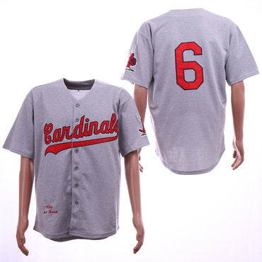 Custom Cardinals 6 Stan Musial Gray 1956 Cooperstown Collection Jersey