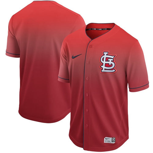 Custom Cardinals Blank Red Fade Stitched Baseball Jersey