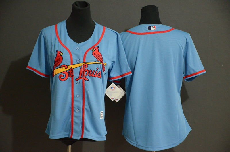 Custom Cardinals Blank Women Light Blue Flexbase Jersey