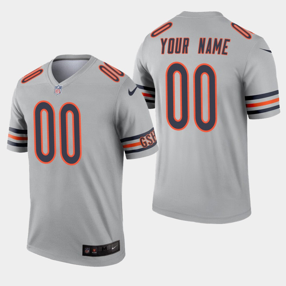 Custom Chicago Bears #00 Custom Inverted Legend Silver Jersey