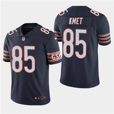 Custom Chicago Bears #85 Cole Kmet 2020 NFL Draft Vapor Limited Navy Jersey