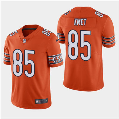 Custom Chicago Bears #85 Cole Kmet 2020 NFL Draft Vapor Limited Orange Jersey