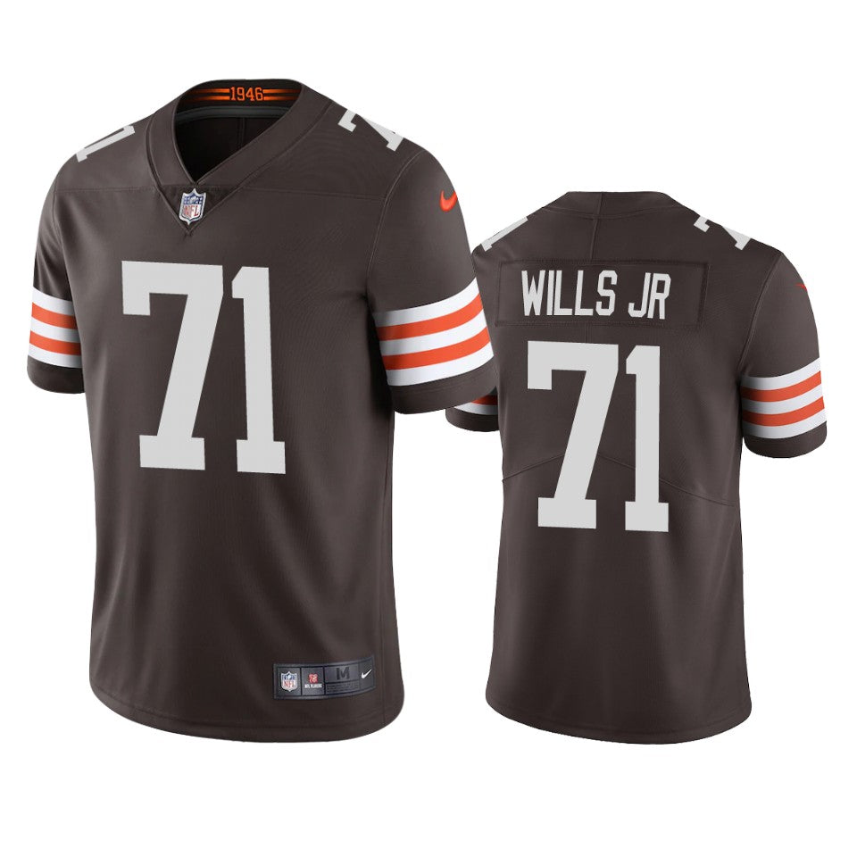 Custom Cleveland Browns #71 Jedrick Wills Men’s Brown 2020 NFL Draft Vapor Limited Jersey