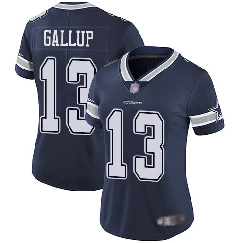 Custom Cowboys #13 Michael Gallup Navy Blue Team Color Women’s Stitched Football Vapor Untouchable Limited Jersey