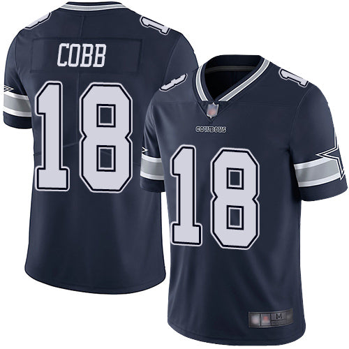 Custom Cowboys #18 Randall Cobb Navy Blue Team Color Youth Stitched Football Vapor Untouchable Limited Jersey