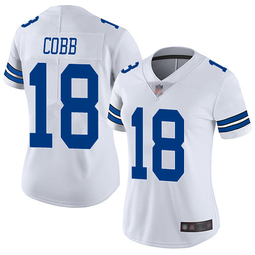 Custom Cowboys #18 Randall Cobb White Women’s Stitched Football Vapor Untouchable Limited Jersey