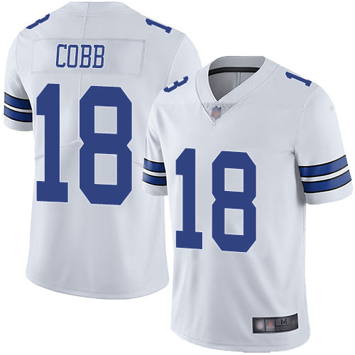Custom Cowboys #18 Randall Cobb White Youth Stitched Football Vapor Untouchable Limited Jersey
