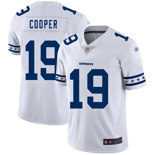 Custom Cowboys #19 Amari Cooper White Men’s Stitched Football Limited Team Logo Fashion Jersey