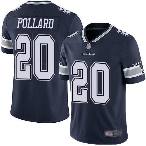 Custom Cowboys #20 Tony Pollard Navy Blue Team Color Men’s Stitched Football Vapor Untouchable Limited Jersey