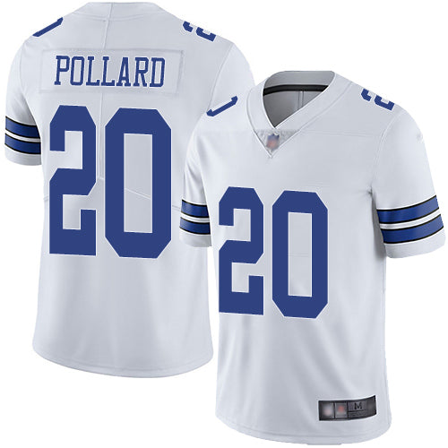 Custom Cowboys #20 Tony Pollard White Men’s Stitched Football Vapor Untouchable Limited Jersey