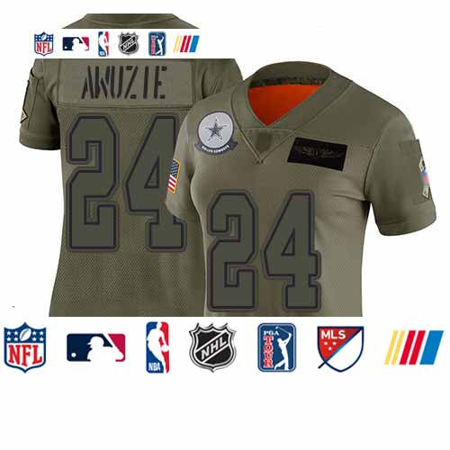Custom Cowboys #24 Chidobe Awuzie Camo Women’s Stitched Football Limited 2019 Salute to Service Jersey