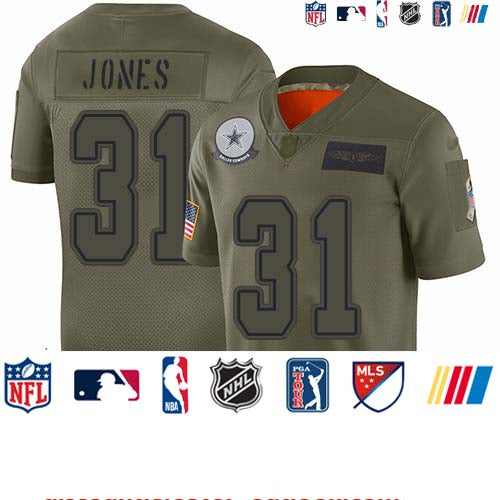 Custom Cowboys #31 Byron Jones Camo Youth Stitched Football Limited 2019 Salute to Service Jersey