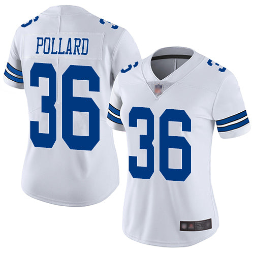Custom Cowboys #36 Tony Pollard White Women’s Stitched Football Vapor Untouchable Limited Jersey