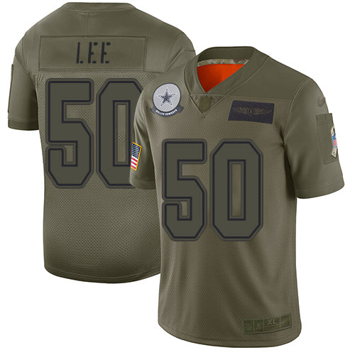 Custom Cowboys #50 Sean Lee Camo Men’s Stitched Football Limited 2019 Salute To Service Jersey