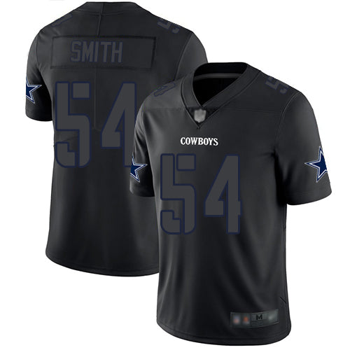Custom Cowboys #54 Jaylon Smith Black Men’s Stitched Football Limited Rush Impact Jersey