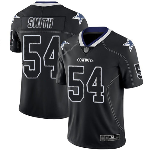 Custom Cowboys #54 Jaylon Smith Lights Out Black Men’s Stitched Football Limited Rush Jersey