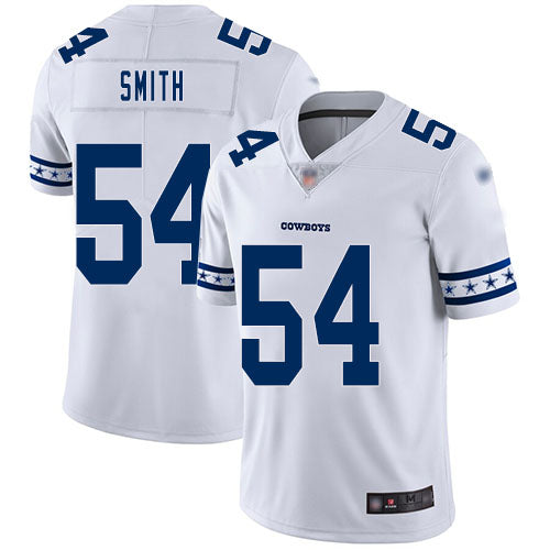 Custom Cowboys #54 Jaylon Smith White Men’s Stitched Football Limited Team Logo Fashion Jersey
