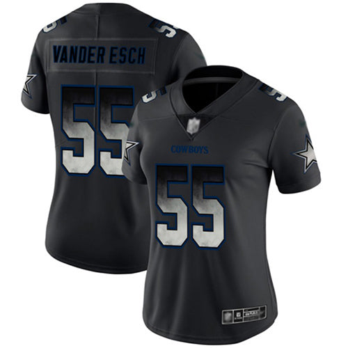 Custom Cowboys #55 Leighton Vander Esch Black Women’s Stitched Football Vapor Untouchable Limited Smoke Fashion Jersey