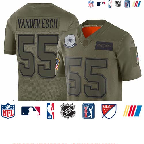 Custom Cowboys #55 Leighton Vander Esch Camo Youth Stitched Football Limited 2019 Salute to Service Jersey