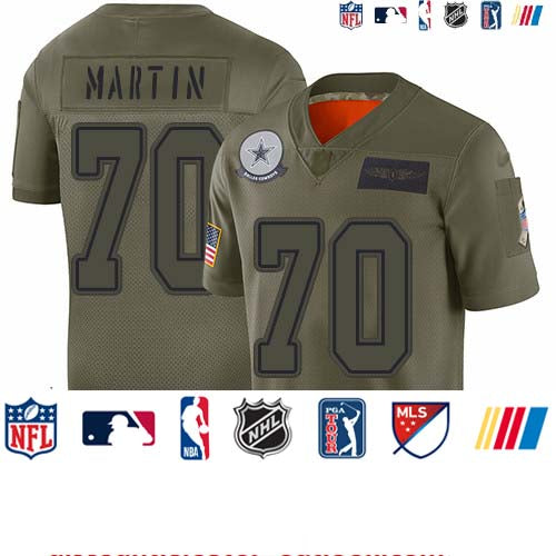 Custom Cowboys #70 Zack Martin Camo Youth Stitched Football Limited 2019 Salute to Service Jersey