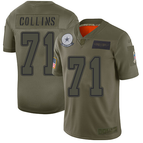 Custom Cowboys #71 La’el Collins Camo Men’s Stitched Football Limited 2019 Salute To Service Jersey