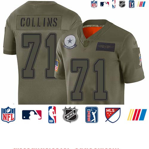 Custom Cowboys #71 La’el Collins Camo Youth Stitched Football Limited 2019 Salute to Service Jersey