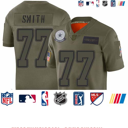 Custom Cowboys #77 Tyron Smith Camo Youth Stitched Football Limited 2019 Salute to Service Jersey